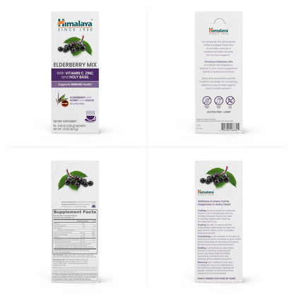 Himalaya Elderberry Mix – Immune Support Drink Mix with Elderberry, Zinc, Vitamin C & Holy Basil | 10-Pack, Caffeine Free, Gluten Free