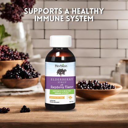 Herbion Naturals Elderberry Syrup – Immune Support for Adults & Kids 1+