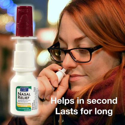 FamilyCare Nasal Relief Spray – 12 Hours, Pump Mist, Anti-Drip, 3 Pack
