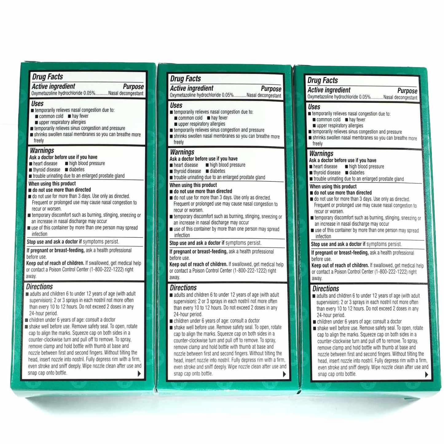 FamilyCare Nasal Relief Spray – 12 Hours, Pump Mist, Anti-Drip, 3 Pack