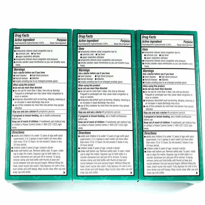 FamilyCare Nasal Relief Spray – 12 Hours, Pump Mist, Anti-Drip, 3 Pack
