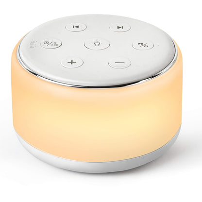 FamiSym White Noise Sound Machine with Night Light – 34 Soothing Sounds for Baby & Adults