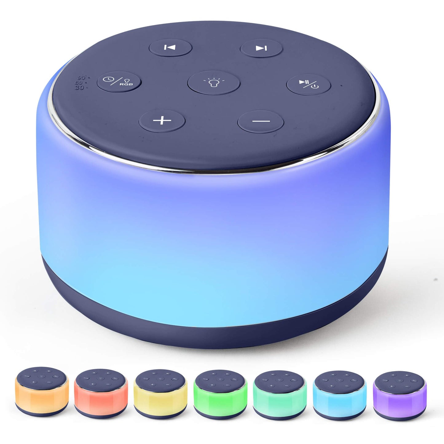 FamiSym Sleep Sound Machine – 34 Soothing Sounds, Night Light & Rechargeable Battery