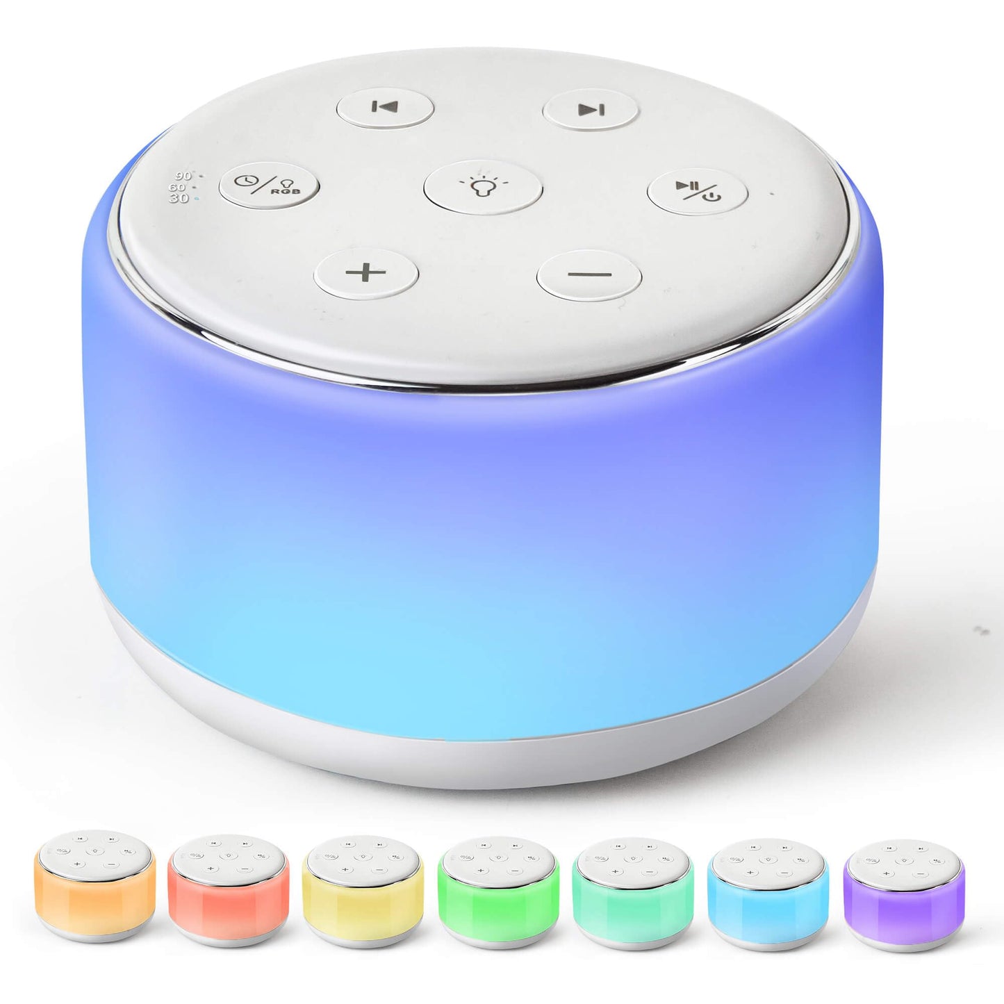 FamiSym White Noise Sound Machine with Night Light – 34 Soothing Sounds for Baby & Adults