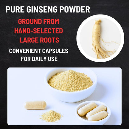Canadian Vita Ginseng Root Powder Capsules 500mg – Focus & Energy