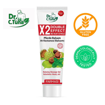 FARMASI Dr. C. Tuna Massage Gel – Horse Chestnut, St. John's Wort, Peppermint, Menthol, Arnica & Rosemary Extracts (8.45 fl oz)