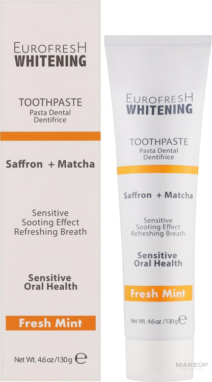 FARMASi EuroFresh Whitening Toothpaste – Matcha & Saffron (4.6 oz)