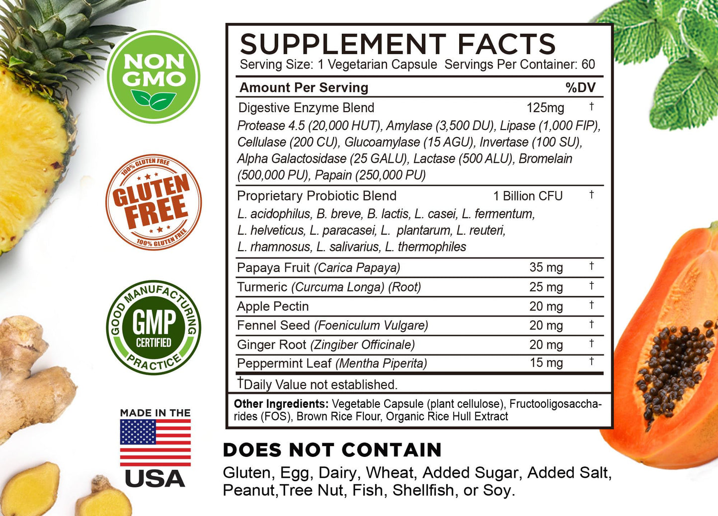 FarmHaven Digestive Enzymes – 60 Capsules with Probiotics & Herbs