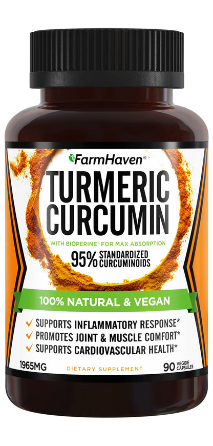 FarmHaven Turmeric Curcumin 1965mg with BioPerine | 90 Veg Caps