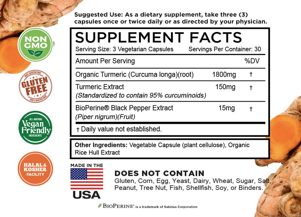 FarmHaven Turmeric Curcumin 1965mg with BioPerine | 90 Veg Caps