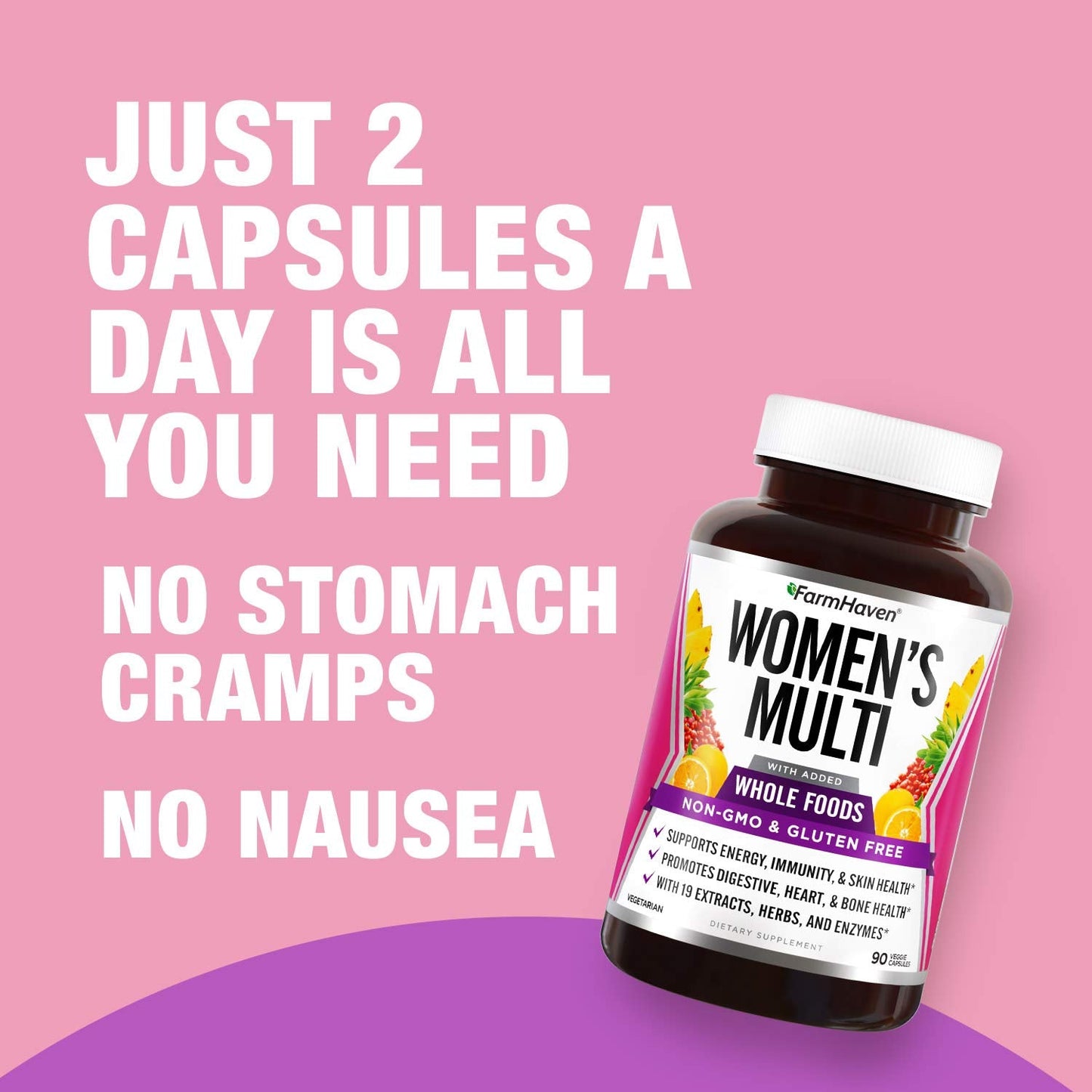 FarmHaven Women's Multivitamin | 22 Essential Nutrients & Whole Food Formula | 90 Capsules