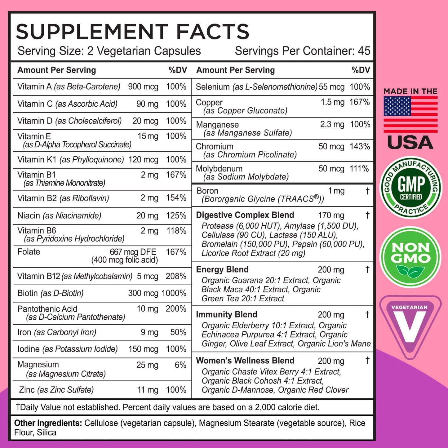 FarmHaven Women's Multivitamin | 22 Essential Nutrients & Whole Food Formula | 90 Capsules