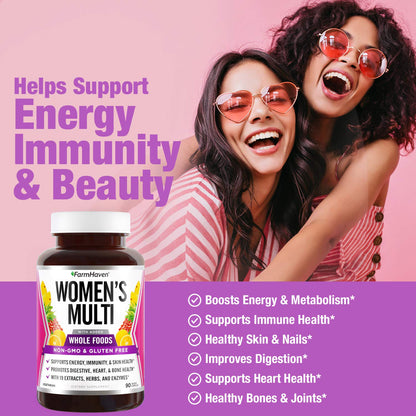 FarmHaven Women's Multivitamin | 22 Essential Nutrients & Whole Food Formula | 90 Capsules