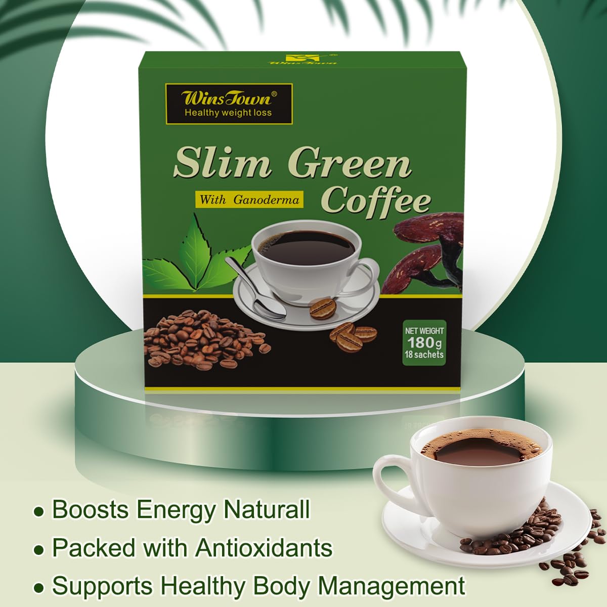 Premium Green Coffee Bean Extract Powder - Gluten-Free | FARWIX 180g (18 Sachets)