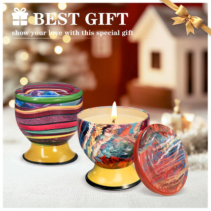 Fasize Home Aromatherapy Candles – 2-Pack 4oz Soy Tin Set (Jasmine & Lavender)