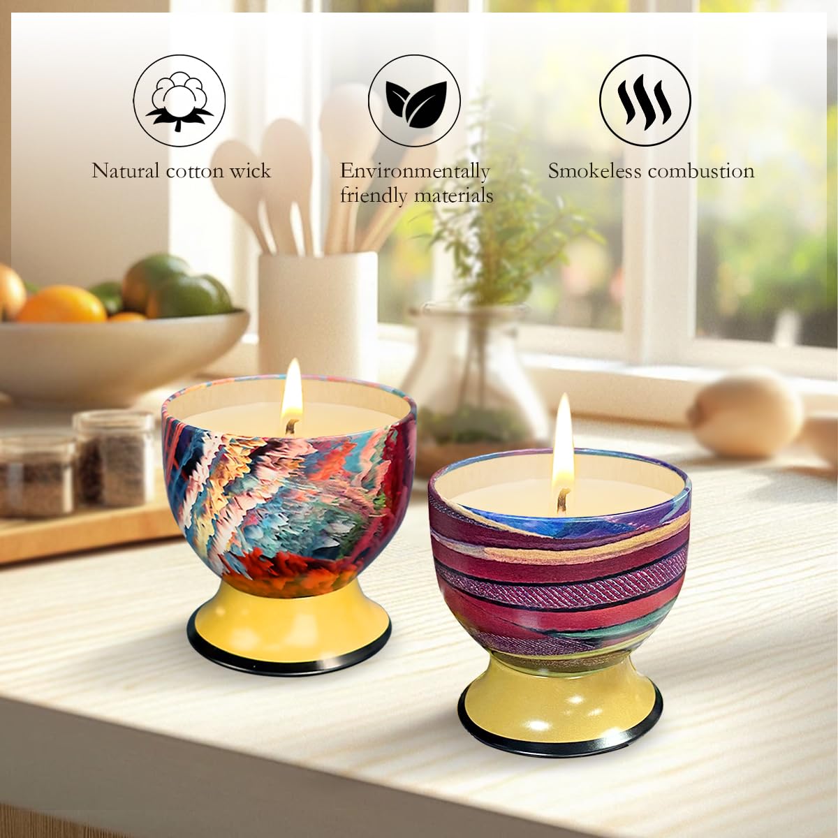 Fasize Home Aromatherapy Candles – 2-Pack 4oz Soy Tin Set (Jasmine & Lavender)