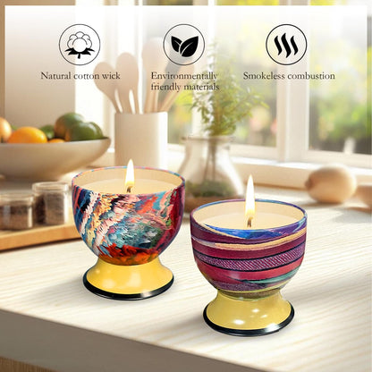 Fasize Home Aromatherapy Candles – 2-Pack 4oz Soy Tin Set (Jasmine & Lavender)