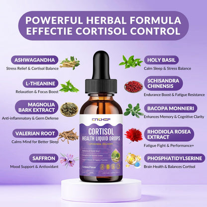 Cortisol Support Liquid Drops 2 fl oz – Hormone Balance, Sleep & Mood