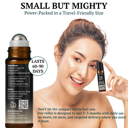 Organic Castor Oil & Frankincense Roll-On – Hexane-Free Eye Oil | Fiora Naturals