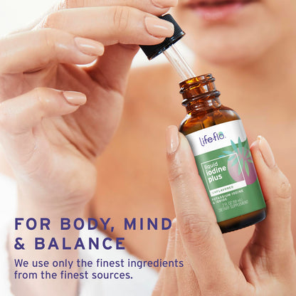 Life-flo Liquid Iodine Plus 150 mcg – Thyroid Support, Unflavored Drops, 2 fl oz