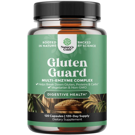 Natures Craft Gluten Digestive Enzymes – Fast Acting Debloat Support, 120 Count BritishVita | Premium UK Vitamins & Wellness Supplements