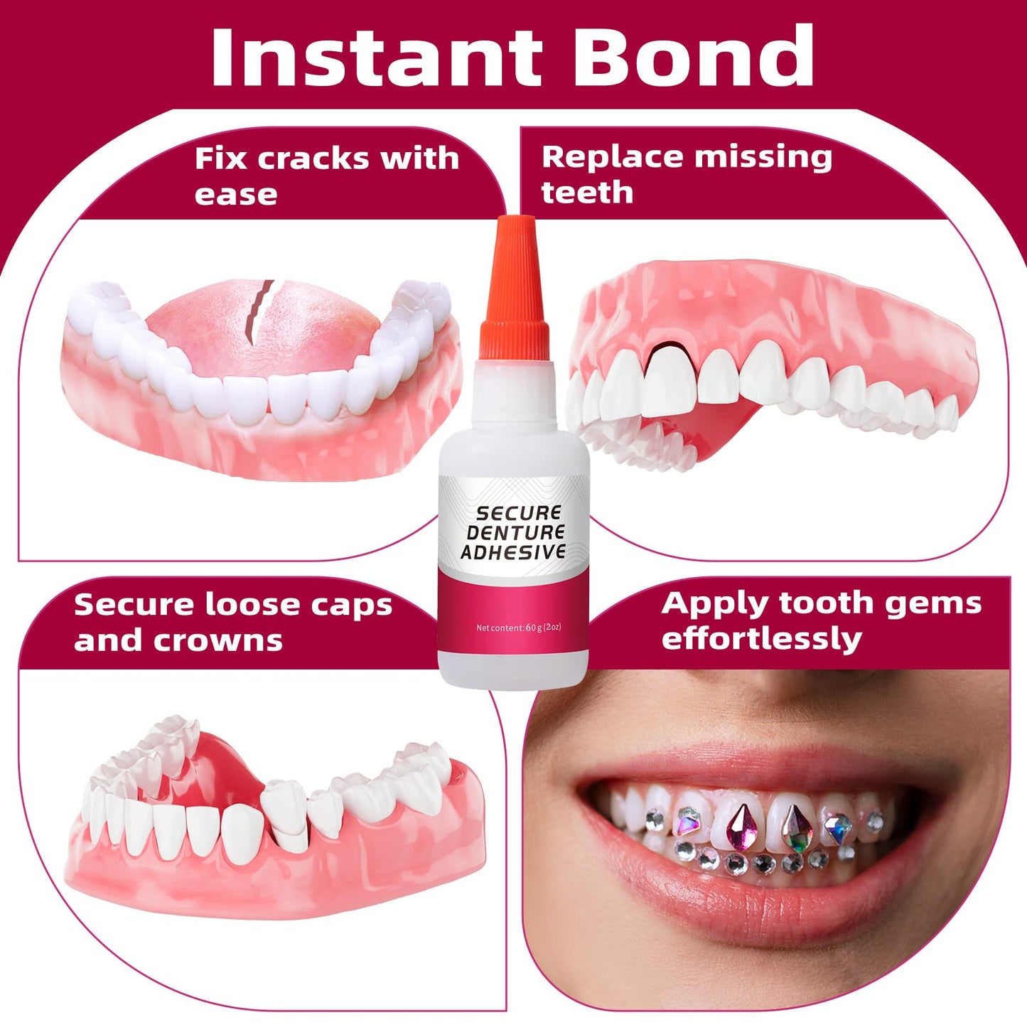 2 oz Dental Lab Instant Bonding Glue – Quick Adhesive for Lab Tools
