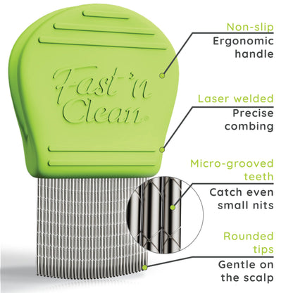 Fast 'n Clean - Lice Comb Reinvented | Self-Cleaning Lice Comb