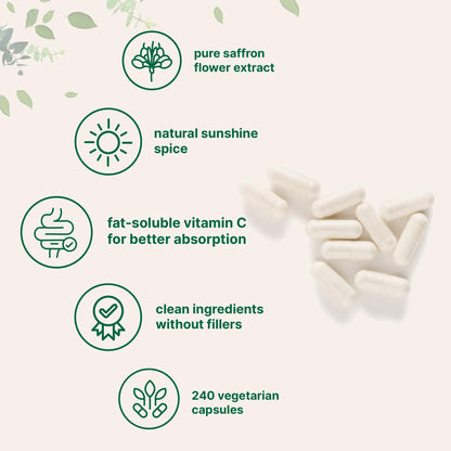 Micro Ingredients Saffron Extract | 240 Veggie Capsules | Mood & Vision