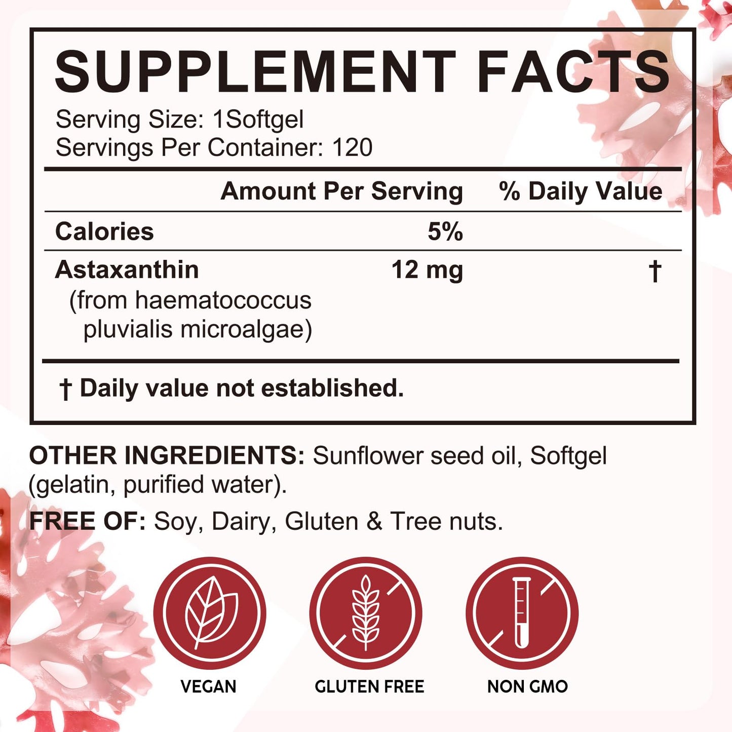 FBGVKJWI Astaxanthin 12mg – 240 Softgels | Premium Antioxidant & Immune Support