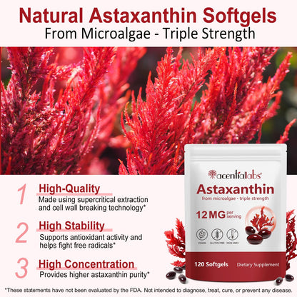 FBGVKJWI Astaxanthin 12mg – 240 Softgels | Premium Antioxidant & Immune Support
