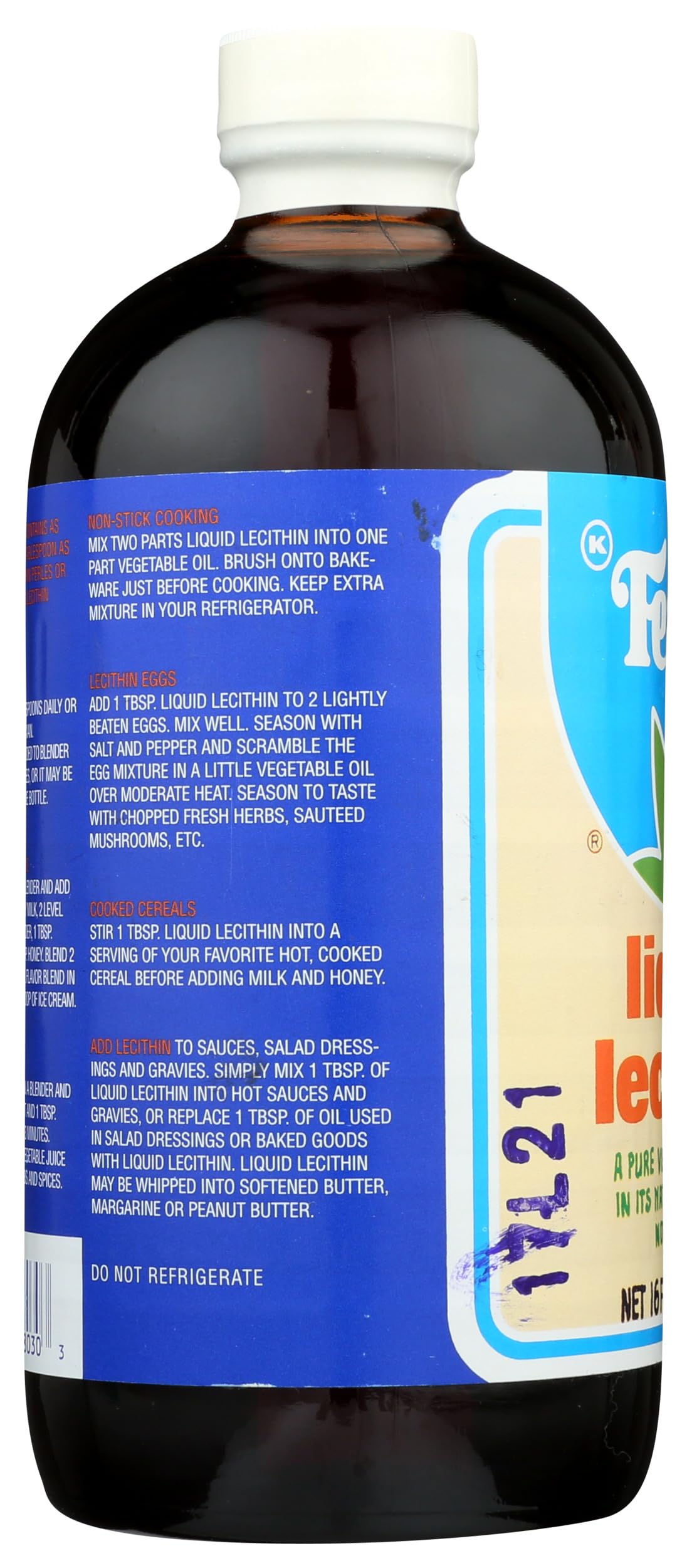 Fearn Natural Foods Liquid Lecithin, 16 Ounce - No Refrigeration