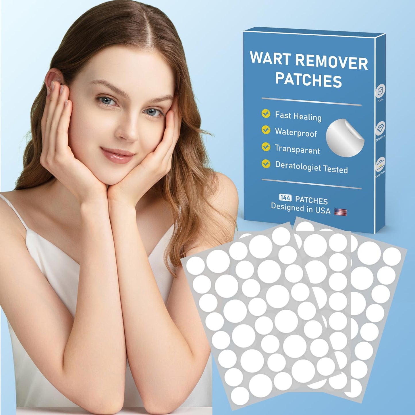 FEDOLOY Wart Remover Patches – Waterproof Hydrocolloid Skin Care Stickers for All Skin Types