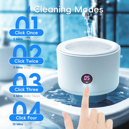 Feedico 200ML Ultrasonic Cleaner for Dentures, Retainers, Aligners | Deep Cleaning & Safe Protection