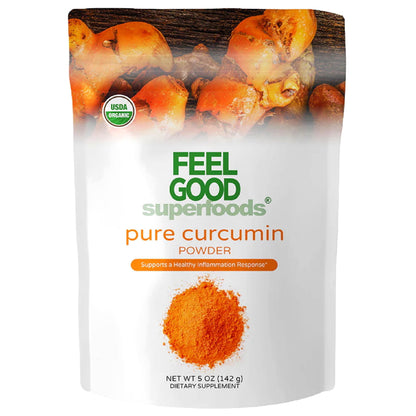 FEEL GOOD Superfoods Pure Curcumin Powder – Organic, Non-GMO, Vegan Turmeric Extract, 5 oz