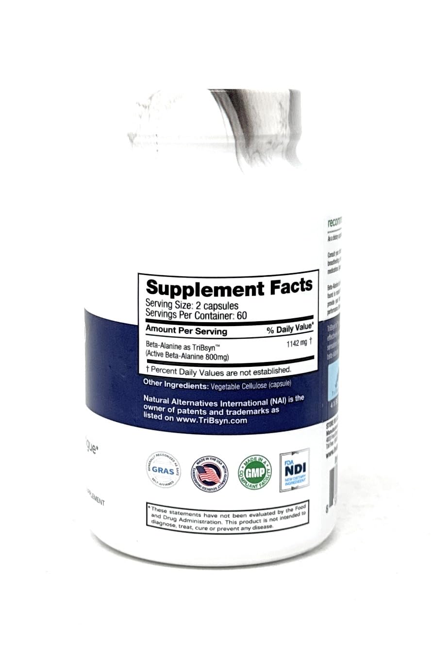 FEEL GOOD Lifestyle Beta-Alanine Capsules – 3200mg Equivalent Dose, 120 Vegan Capsules