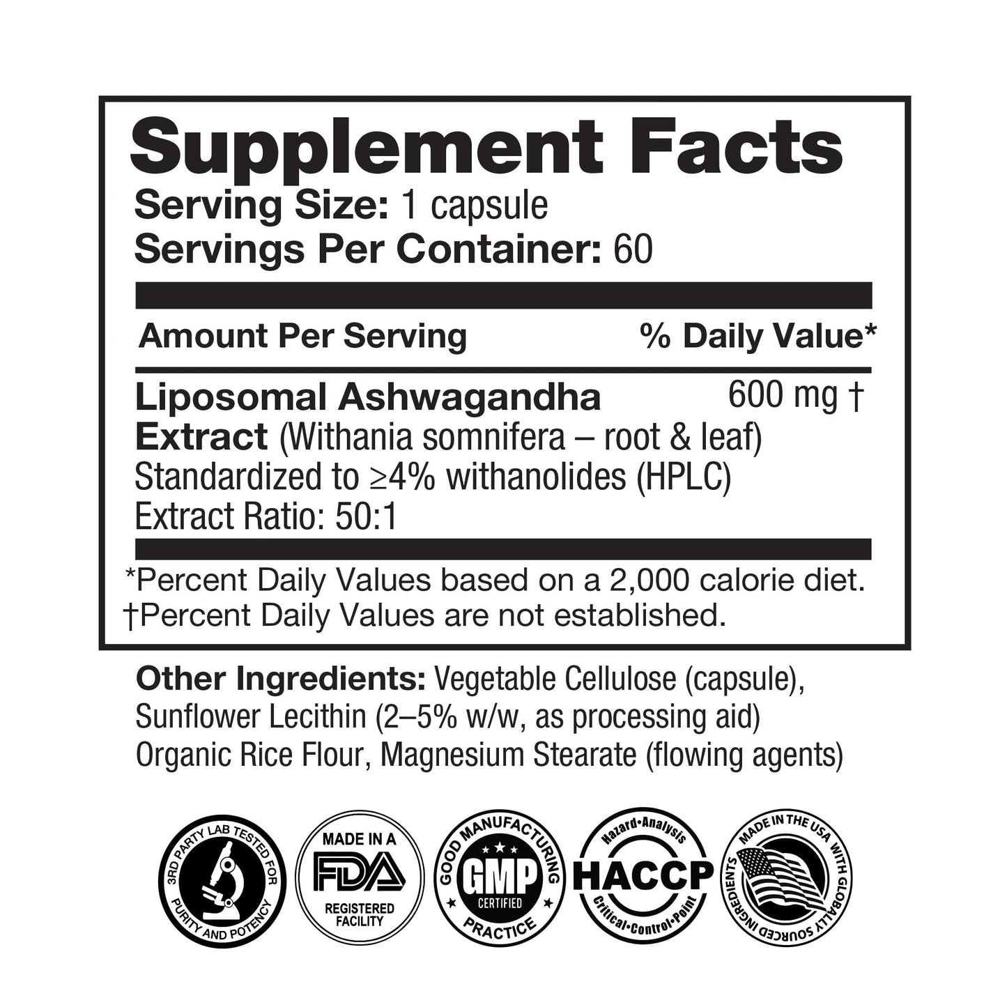 FeelGood Company Liposomal Ashwagandha – 600mg, High Absorption, 60 Vegan Capsules