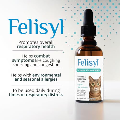 Felisyl L-Lysine for Cats – 2 oz Immune & Respiratory Support (FHV-1) – Made in USA