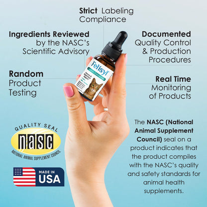 Felisyl L-Lysine for Cats – 2 oz Immune & Respiratory Support (FHV-1) – Made in USA