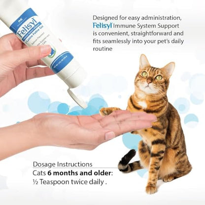 Felisyl L-Lysine Gel for Cats - Immune Support, Respiratory & Vision - Salmon-Flavored - Made in USA - 5 oz Gel (2 Pack)