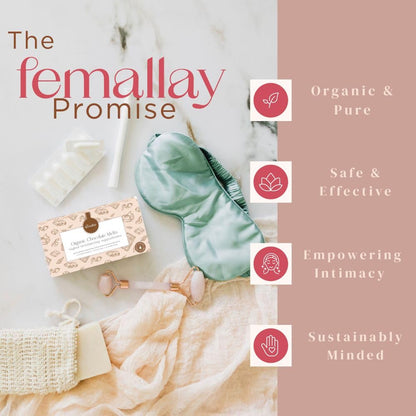 Femallay Organic Vaginal Melts – Chocolate 2 Pack with Applicator | 14-Count Natural Moisturizer