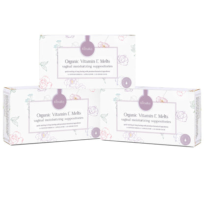 Femallay Organic Vitamin E Vaginal Melts - 3 Pack with Applicator | Menopause Dryness & Irritation Relief