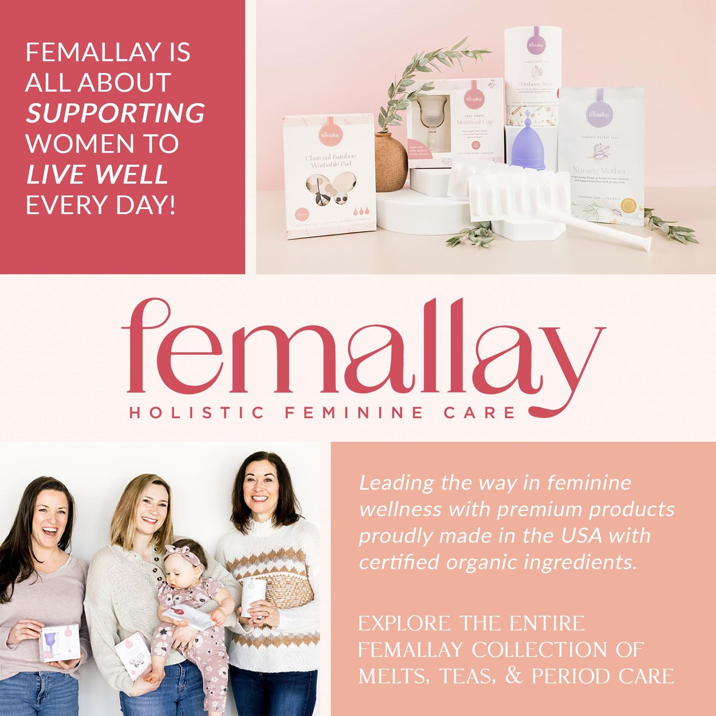 Femallay Organic Vitamin E Vaginal Melts - 3 Pack with Applicator | Menopause Dryness & Irritation Relief