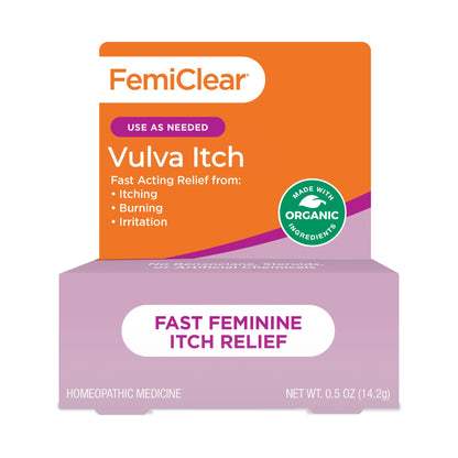 FemiClear Vaginal Itch Relief | All-Natural, Organic, Steroid-Free | 0.5oz Tube