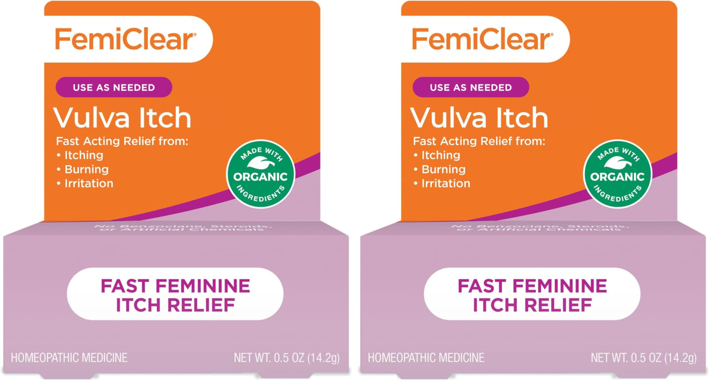 FemiClear Vaginal Ointment | Pure Botanical Extracts | External Comfort 0.5oz (Pack of 2)
