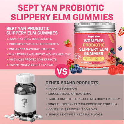 Feminine Probiotic Slippery Elm Gummies with DIM for Women | pH Balance & Gut Health