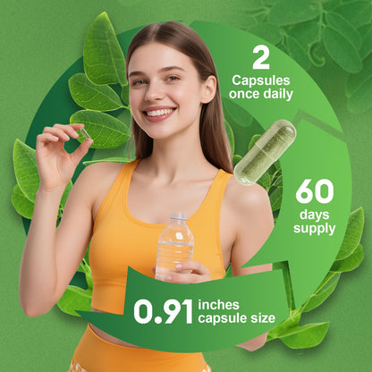Femmetra Moringa Turmeric Capsules – 10-in-1 Moringa Leaf Complex | Energy & Digestive Support | 60 Day Supply