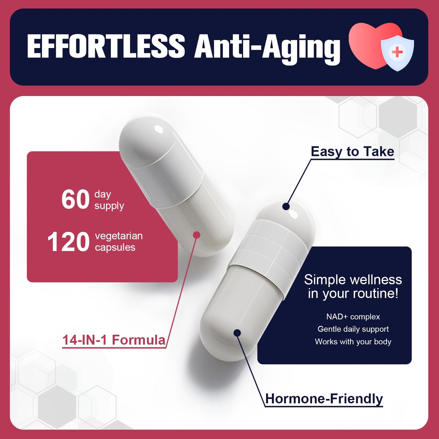Femmetra NAD+ Supplements for Women – Hormone Balance, Energy & Anti-Aging (120 Caps)
