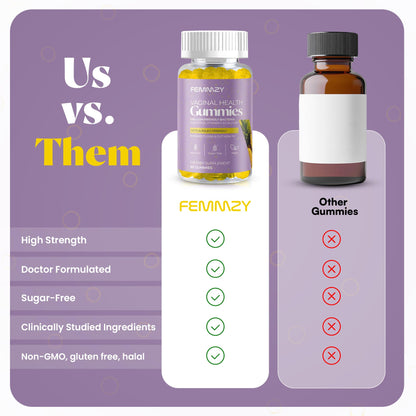 FEMMZY Vaginal Probiotic Gummies for BV, Odor & pH Balance