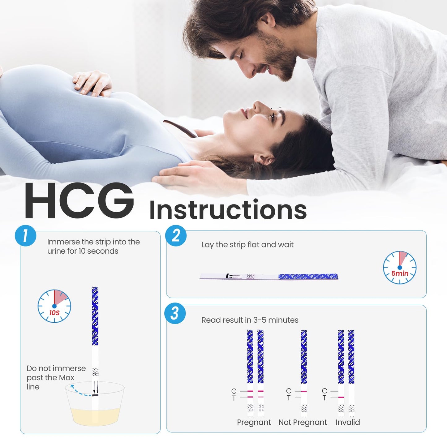 Femometer Home LH & HCG Test Strip Kit – 50 Ovulation, 20 Pregnancy Strips, 99% Accurate