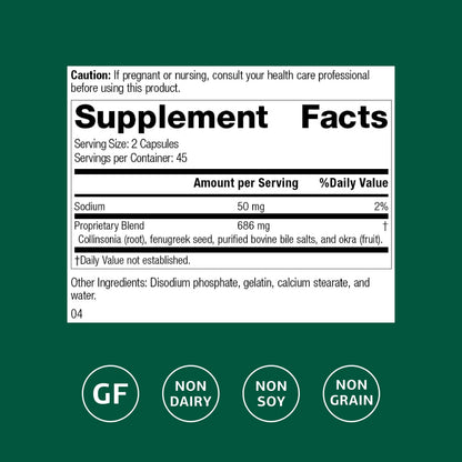 Fen-Cho Digestive & Gut Health Supplement - Gluten-Free, Non-Dairy, Non-Soy | 90 Capsules
